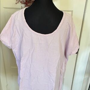 228 Oh My Gauze! Dusty Pink Gauze Top with Logo Tag